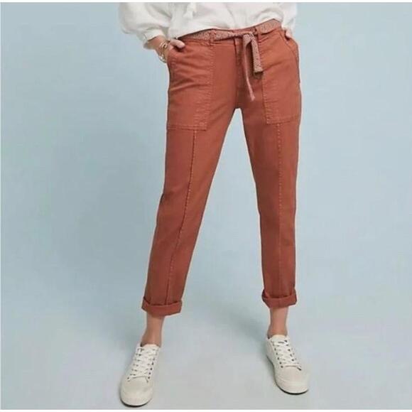 Anthropologie Pants - Anthropologie Linen Wanderer Cargo Pants 31 Dusty Pink Taupe Utility Chic Y2K
